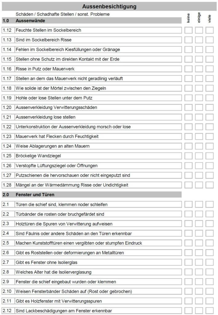 Checkliste Beweissicherung Checkliste Beweissicherung
